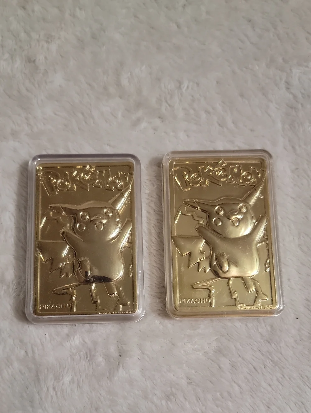 2 1999 Burger King 23K Gold-Plated Pikachu Cards
